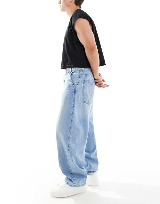 Bershka - Jeans met ballonpasvorm in vintage blauw, 3 van 5