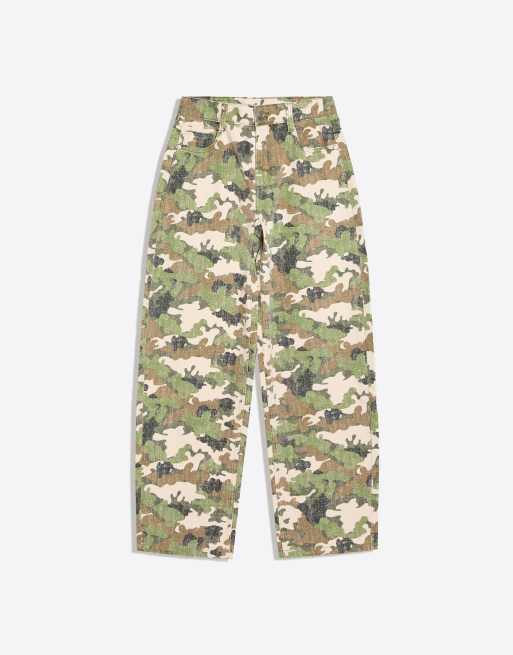 Bershka jeans met lage taille en barrel-pijpen in bruin, 5 van 5