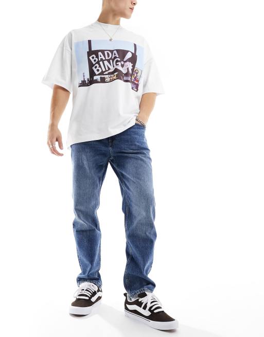 Bershka - Jeans met rechte pijpen in blauw
