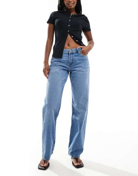 Bershka - Jeans met rechte pijpen in mid-wash - view 1