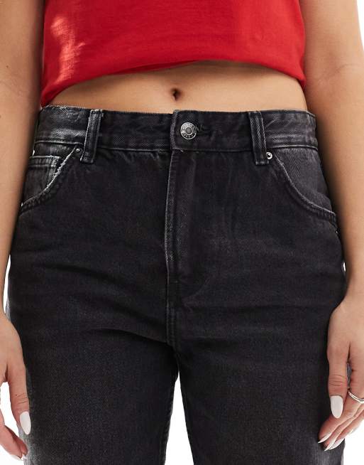 Bershka - Jeans met rechte pijpen in zwart, 5 van 5