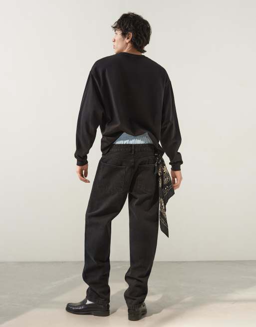 Bershka - Jeans met rechte pijpen in zwart, 2 van 5