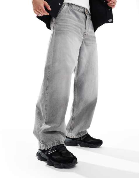 Bershka - Jeans met skater-pasvorm en vervaagd effect in lichtgrijs - view 1