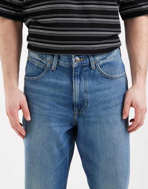Bershka - Jeans met wijde pijpen in blauw, 5 van 6