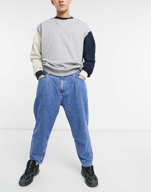 Bershka - Jeans met wijde pijpen in blauw