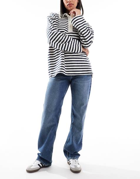 Bershka – Jeans mit geradem Schnitt in dunkler Waschung - view 1