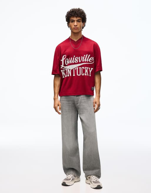 Bershka - Jeans neobarrel ricamati grigio chiaro, 2 di 4