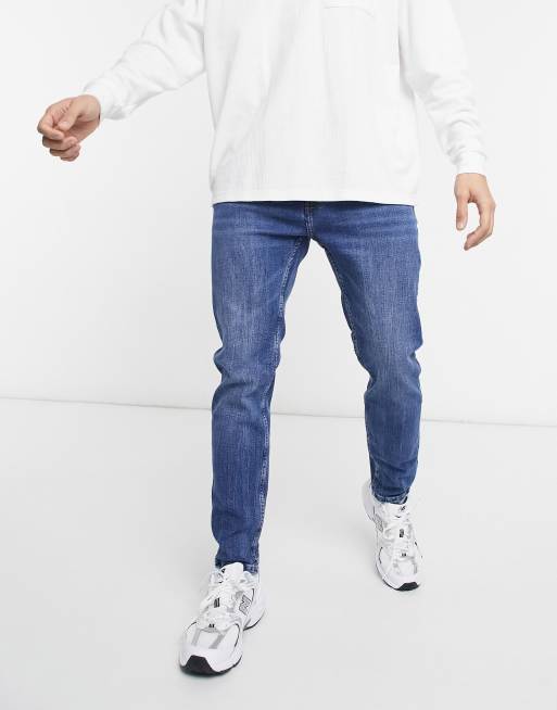 Bershka - Jeans skinny lavaggio blu scuro
