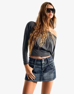 Bershka - Jeans-Skort in Jeansblau