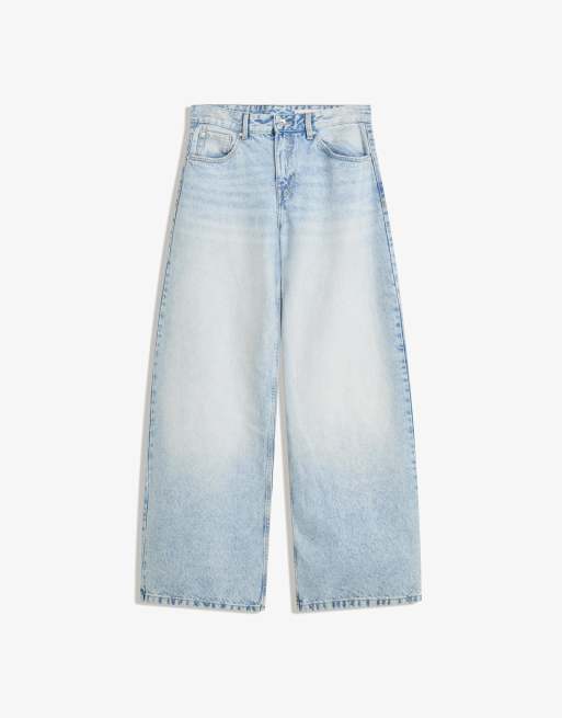 Bershka - Jeans stile boyfriend blu medio, 4 di 4