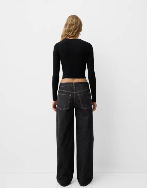 Bershka - Jeans stile boyfriend neri, 3 di 4