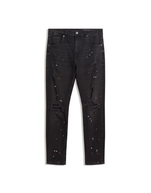Bershka - Jeans strappati neri, 2 di 4
