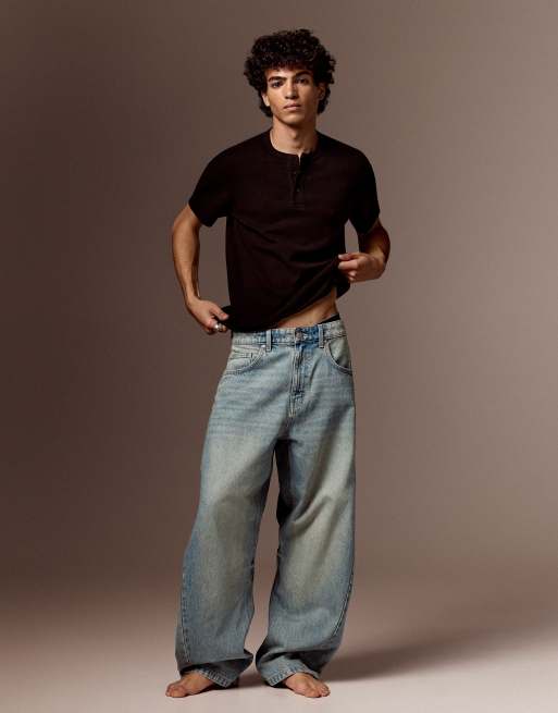 Bershka - Jeans twisted fit blu, 2 di 5