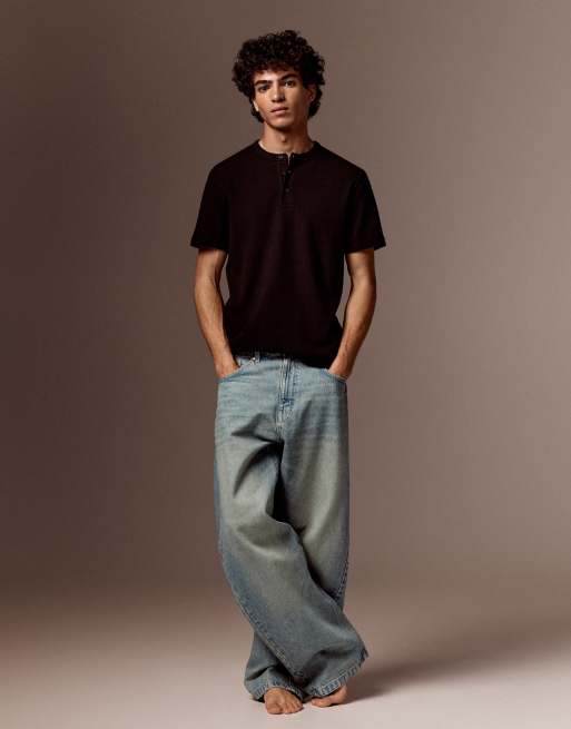 Bershka - Jeans twisted fit blu, 3 di 5
