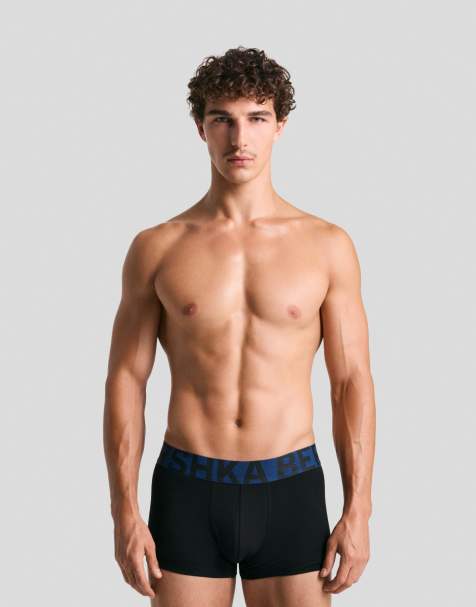 Bershka – Jeansblå boxershorts med brett midjeband, 3-pack - view 1