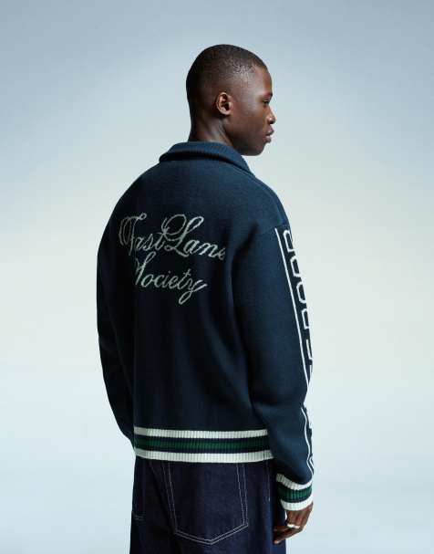 Bershka – Jeansblå jacka med dragkedja och broderi - view 1