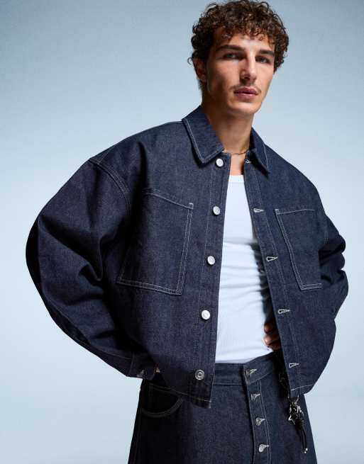 Bershka – Jeanshemd in Blau