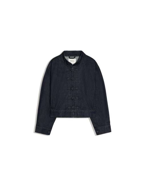 Bershka Jeansjacke mit Verschlüssen in Blau, 5 von 5