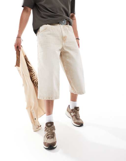 Bershka – Jeansowe jortsy super baggy w kolorze ecru , 2 z 5