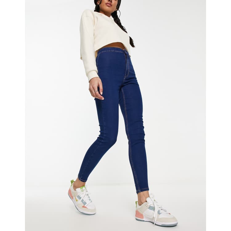 High waisted hotsell blue jeggings