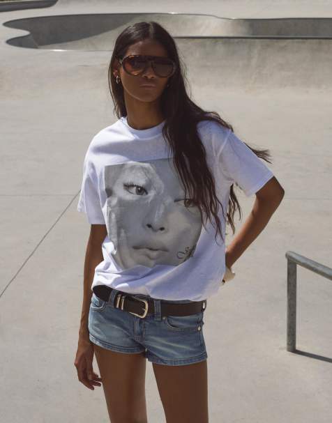 Bershka - Jennie - T-shirt à manches courtes - Blanc - view 1
