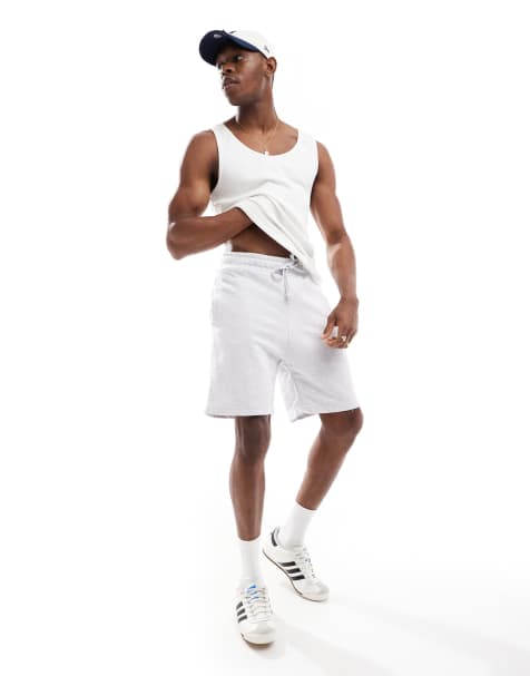 Bershka jersey short in grey marl - view 1