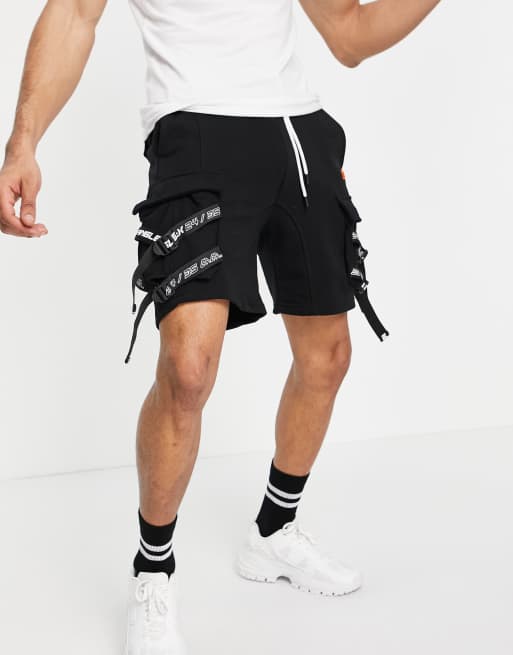 Bershka jersy cargo shorts in black ASOS