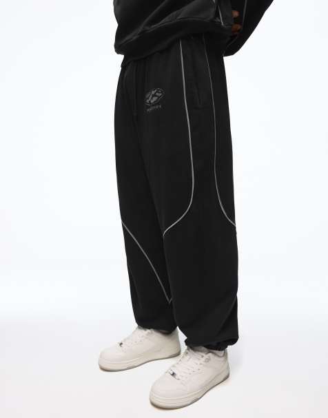 Bershka jogger délavé avec passepoil noir - view 1
