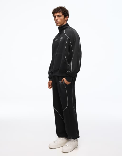Bershka jogger délavé avec passepoil noir, 3 de 5