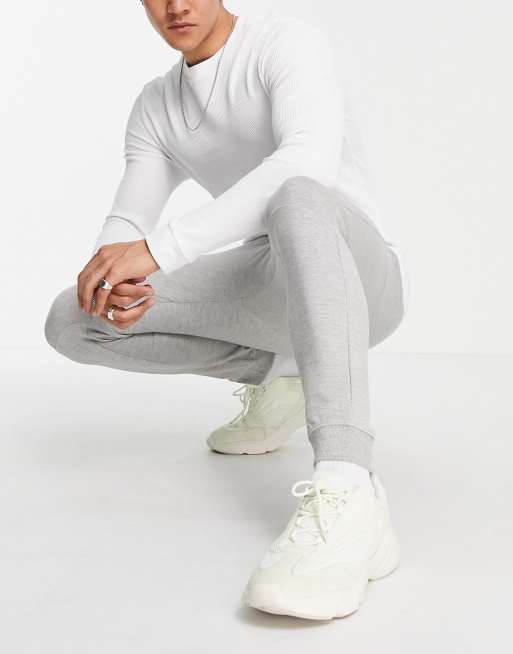 Bershka - Jogger en piqué - Gris clair