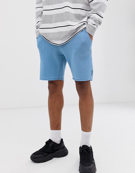 Bershka jogger shorts in light blue