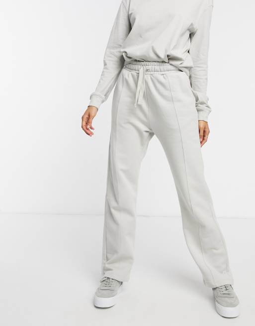 Bershka Jogger unisexe large d ensemble en coton Gris GREY