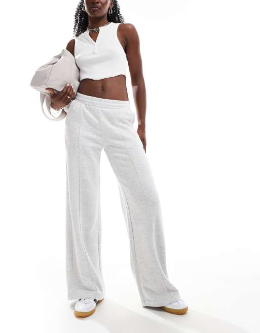 Bershka - Joggers a fondo ampio color grigio mélange in coordinato
