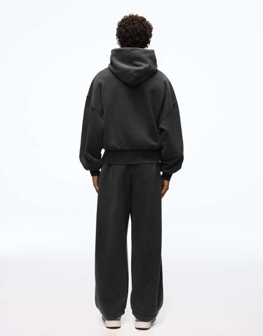 Bershka - Joggers a palloncino lavaggio nero con pieghe, 7 di 7
