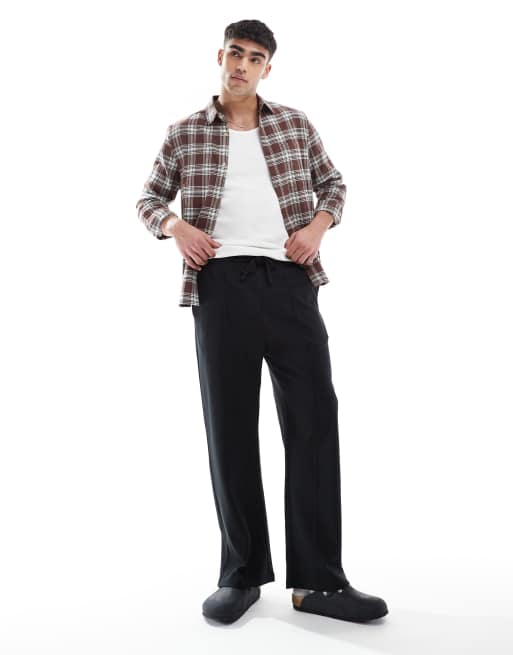 Bershka - Joggers neri a fondo ampio