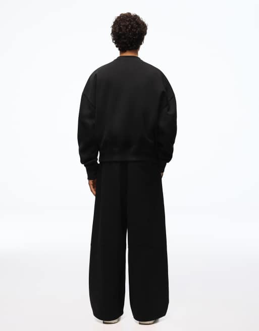 Bershka - Joggers neri a pieghe con volume, 6 di 7