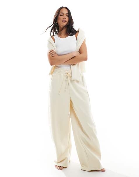 Bershka – Joggersy z balonowymi nogawkami w kolorze waniliowym - view 1