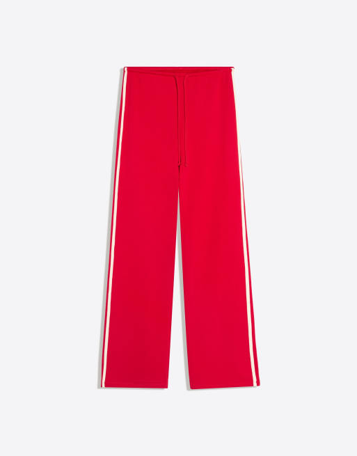 Bershka jogging à bandes contrastantes sur le côté en rouge, 5 de 5