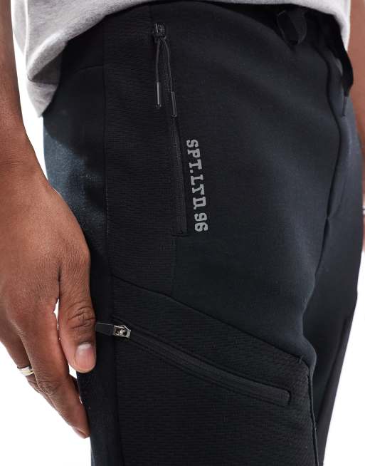 Bershka - Joggingbroek met panelen in zwart, 4 van 5