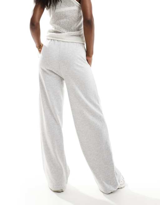 Bershka – Jogginghose in Grau meliert mit weitem Bein, 2 von 5