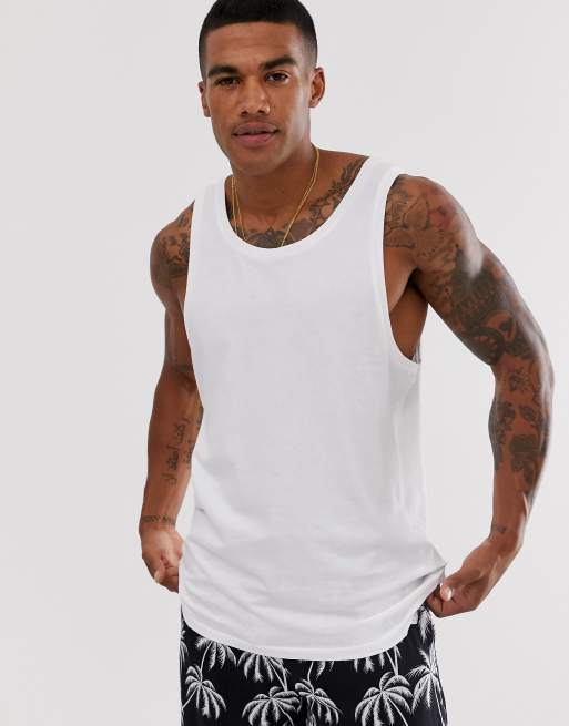 Bershka Join Life cotton loose singlet in white