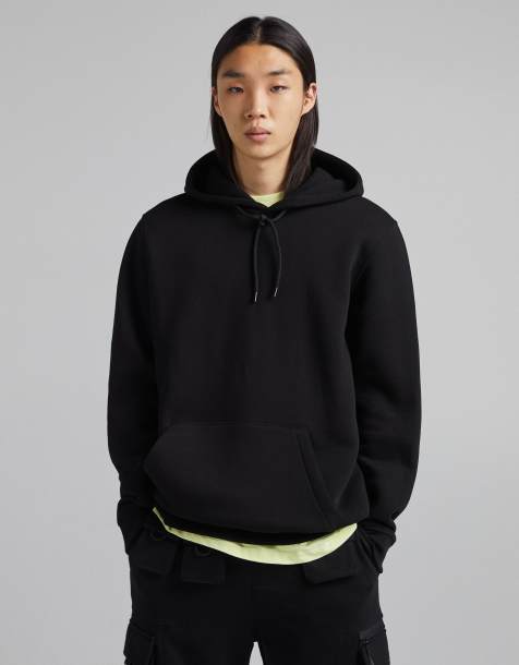 Bershka join life pocket hoodie in black - view 1
