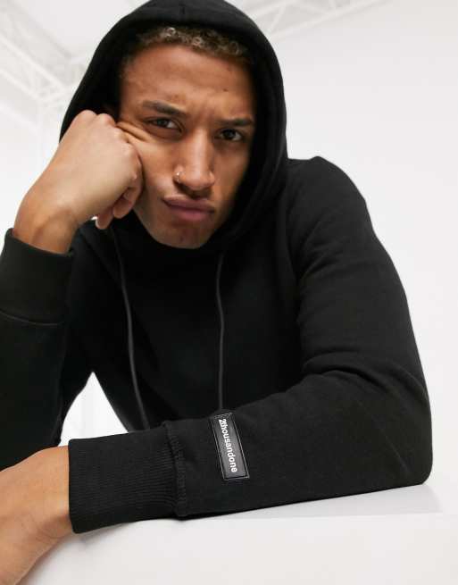 Bershka join life pocket hoodie in black