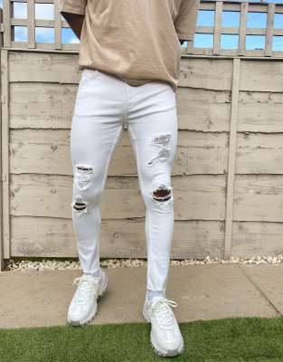 asos mens white skinny jeans