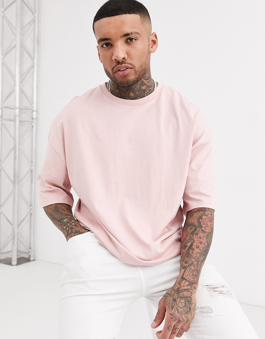 Bershka - Join Life - T-shirt oversize in cotone organico rosa chiaro