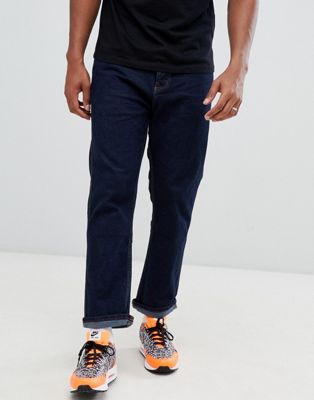 Bershka – Joinlife – Mörkblå jeans med raka ben