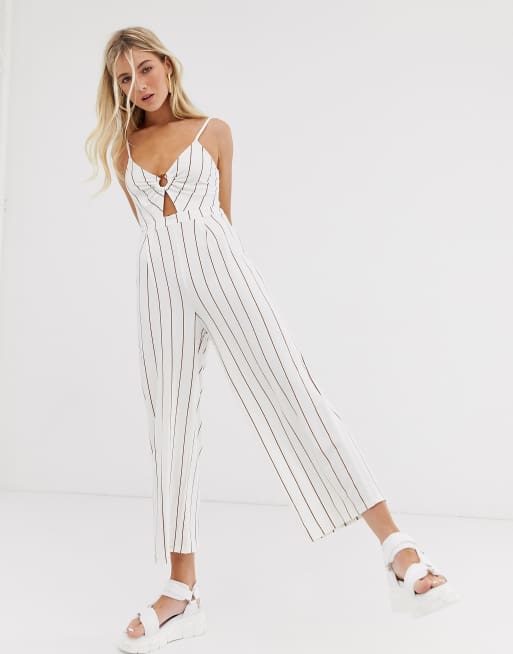 Bershka store striped jumpsuit