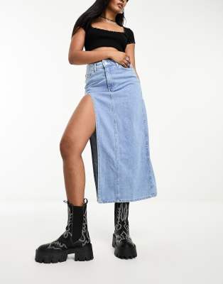 Jupe midi tailoring plissée ceinture fente - Femme