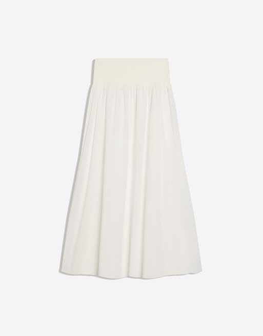 Bershka - Jupe mi-longue avec ceinture obi - Blanc, 4 de 4