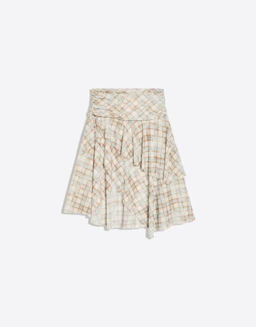 Bershka jupe midi à carreaux bleu clair, 5 de 5